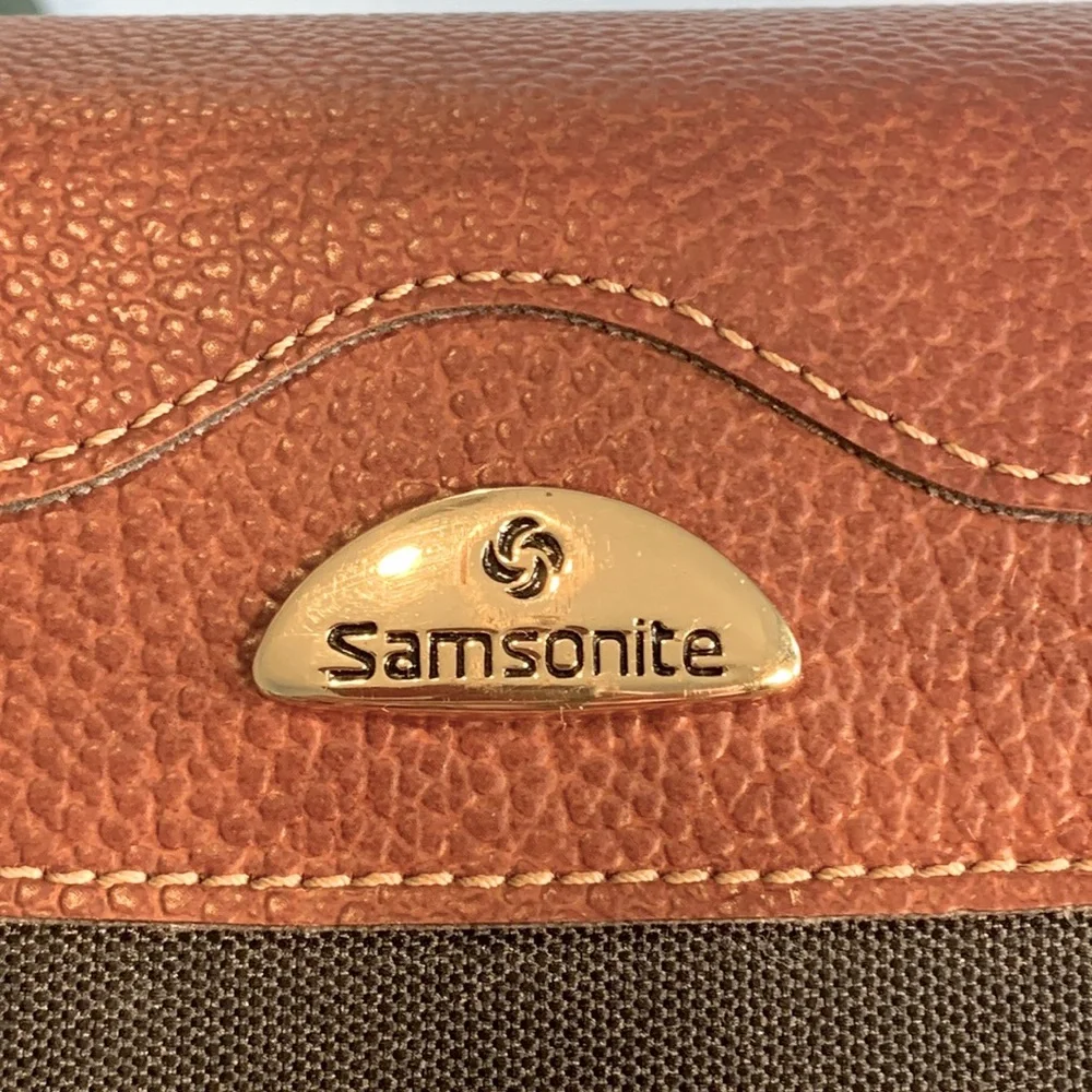 Vintage Y2K Samsonite Leather / Fabric Briefcase / Messenger Bag NEW! - Picture 5 of 8